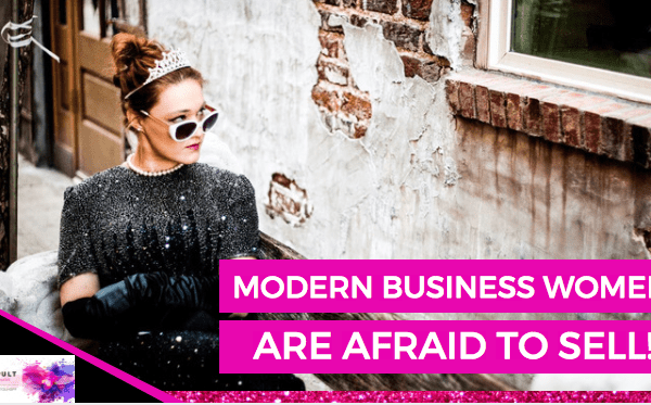 Business woman afraid to sell